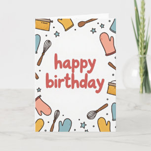 Cartão de Aniversário de Utensílio Alegre