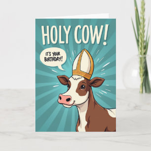 Cartão de Aniversário de Vaca de Desenho Animado