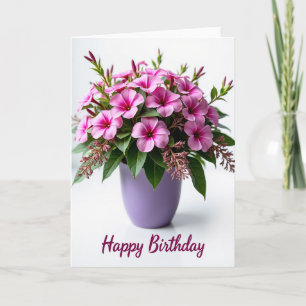 Cartão de Aniversário de Vaso de Lavanda