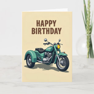 Cartão de Aniversário de Veículo Azul-Verde