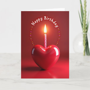 Cartão de Aniversário de Vela Acesa