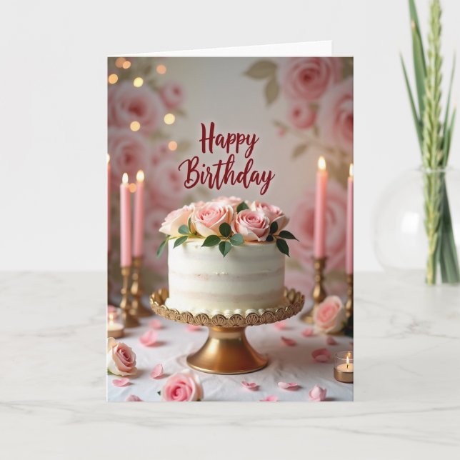 Cartão de Aniversário de Vela Glasada (Frente)