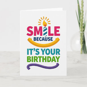 Cartão de Aniversário de Vela Sorridente