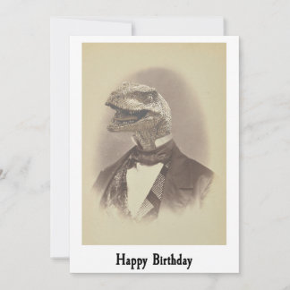 Cartão de Aniversário de Velociraptor Cavalheiro