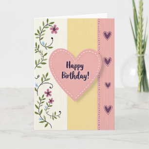 Cartão de Aniversário de Videira Floral