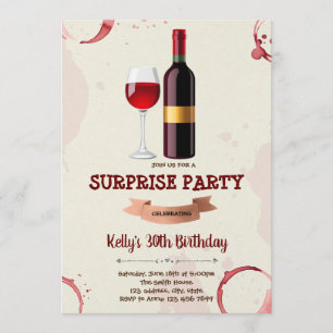 Cartão de aniversário de vinho