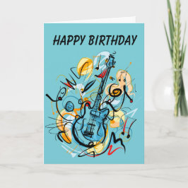 Cartão de aniversário de violão