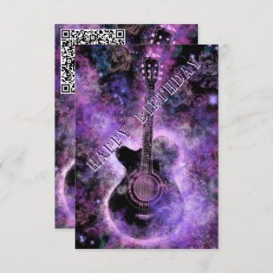 Cartão de Aniversário de Violão Musical Que Seu Có