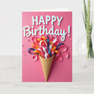 Cartão de Aniversário de Waffle Alegre
