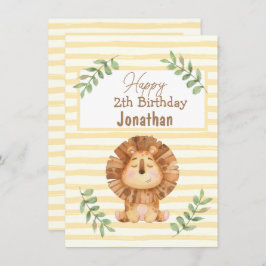 Cartão de aniversário de Watercolor Safari lion wi