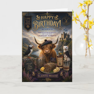 Cartão de Aniversário de Whisky Haggis de Vaca das