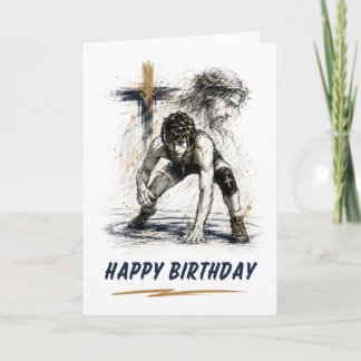 Cartão de aniversário de wrestling católico para m
