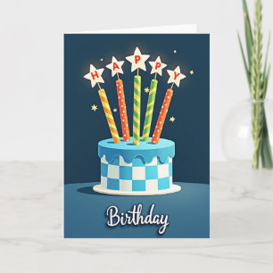 Cartão de Aniversário de Xadrez Doce