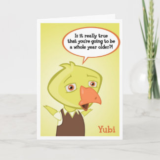 Cartão de aniversário de Yubi