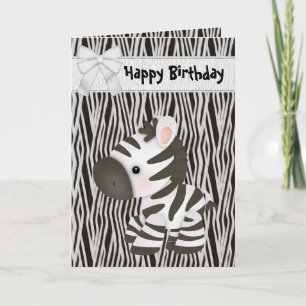 Cartão de aniversário de Zebra e Cupcake (dentro)