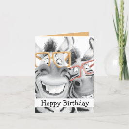 Cartão de Aniversário de Zebra Engraçado