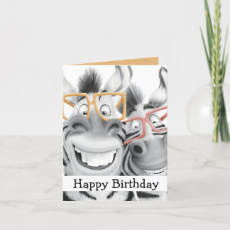 Cartão de Aniversário de Zebra Engraçado