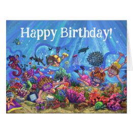 Cartão de Aniversário Debaixo do Mar