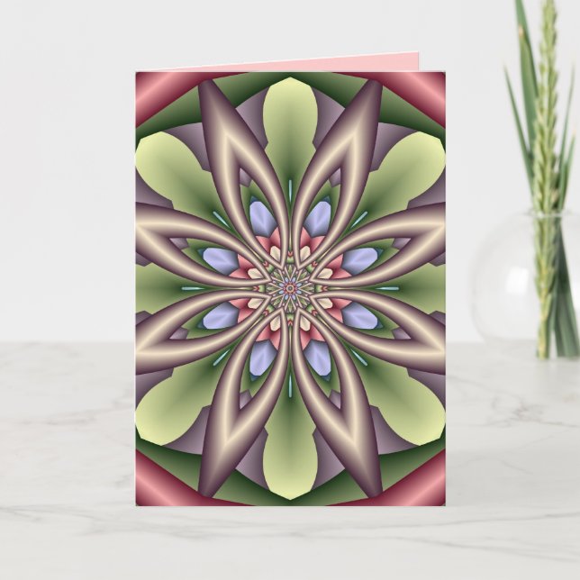 Cartão de aniversário decorativo com flor da (Frente)