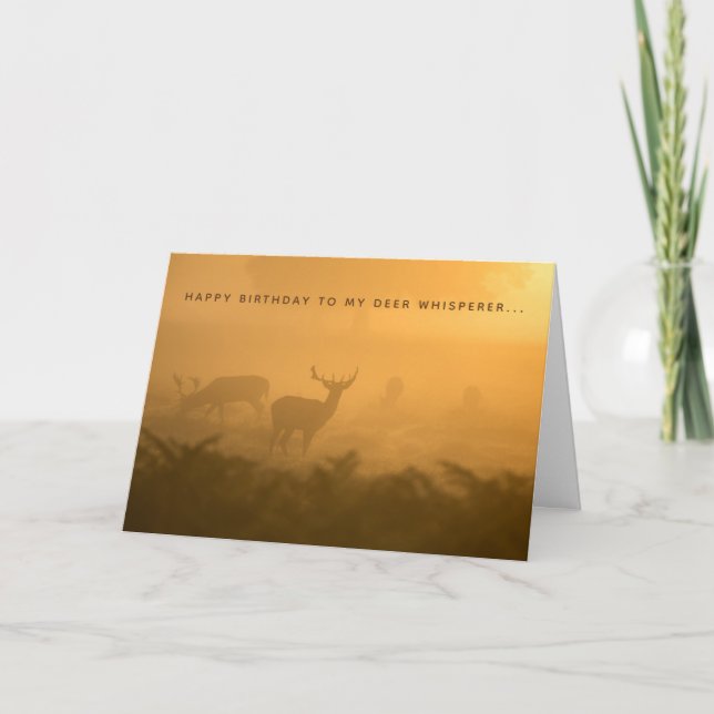Cartão de Aniversário Deer Whisperer Buck Doe Hunt (Frente)