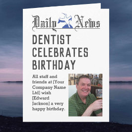 Cartão de Aniversário Dentista para Personalizar