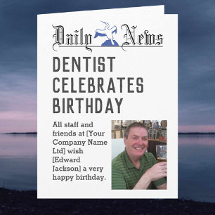 Cartão de Aniversário Dentista para Personalizar