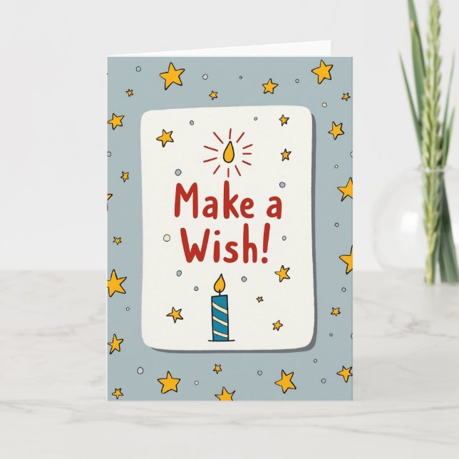 Cartão de Aniversário Desejo Estrelado (Frente)