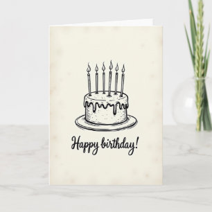 Cartão de Aniversário Desenhado à Mão