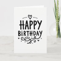 Cartão de Aniversário Desenhado à Mão Alegre