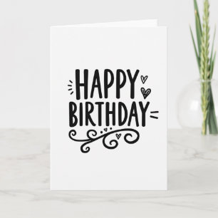 Cartão de Aniversário Desenhado à Mão com Elegânci