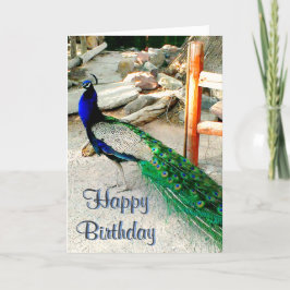 Cartão de aniversário - Design de pavão, envelope