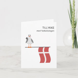 Cartão de aniversário dinamarquês - Tillykke med f