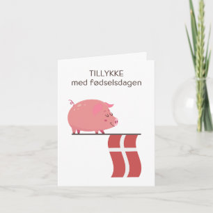 Cartão de aniversário dinamarquês - Tillykke med f