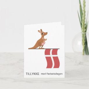 Cartão de aniversário dinamarquês - Tillykke med f