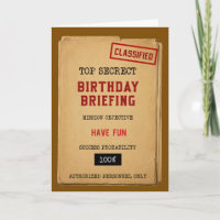 Cartão de Aniversário Divertido Briefing de Aniver