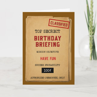 Cartão de Aniversário Divertido Briefing de Aniver