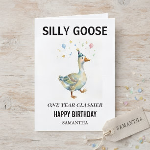 Cartão de Aniversário Divertido com Aquarela de Ga
