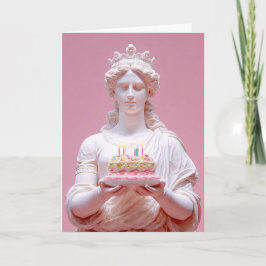 Cartão de Aniversário Divertido com Estátua Grega 