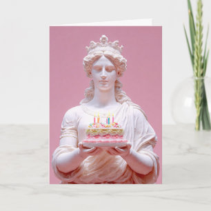 Cartão de Aniversário Divertido com Estátua Grega
