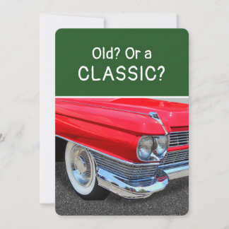 Cartão de aniversário divertido de Cadillac Clássi