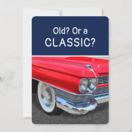 Cartão de aniversário divertido de Cadillac clássi