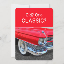 Cartão de Aniversário Divertido de um Cadillac Clá