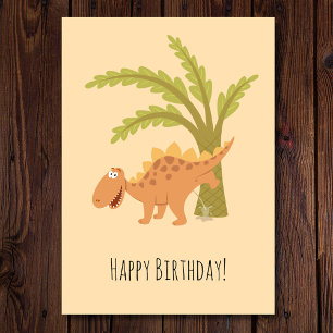 Cartão de Aniversário Divertido Dinossauro Dino Fa