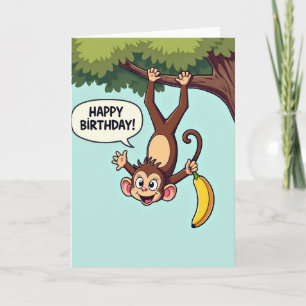 Cartão de Aniversário Divertido na Selva