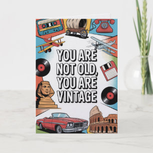 Cartão de Aniversário Divertido Retrô Vintage Humo