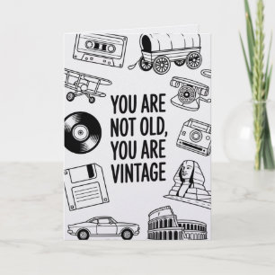 Cartão de Aniversário Divertido Retrô Vintage Humo