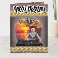 Cartão de aniversário DJ