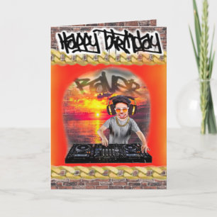 Cartão de aniversário DJ