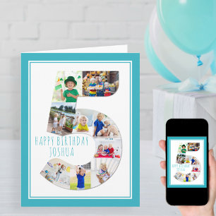 Cartão de Aniversário do 5 de Foto Número 5