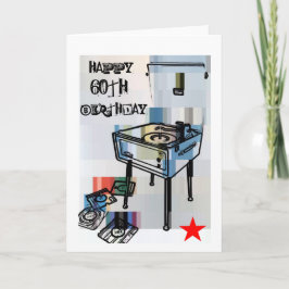 Cartão de aniversário do 60º aniversário do Retro